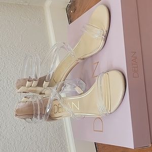 Clear strapped heels